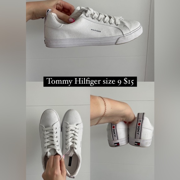 Tommy Hilfiger Shoes - Tommy Hilfiger white size 9 sneakers. Worn once. Great condition!